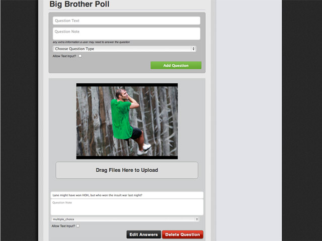 Appazine big brother poll screenshot
